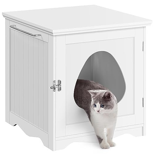 Yaheetech Cat Litter Box Enclosure, White Deal