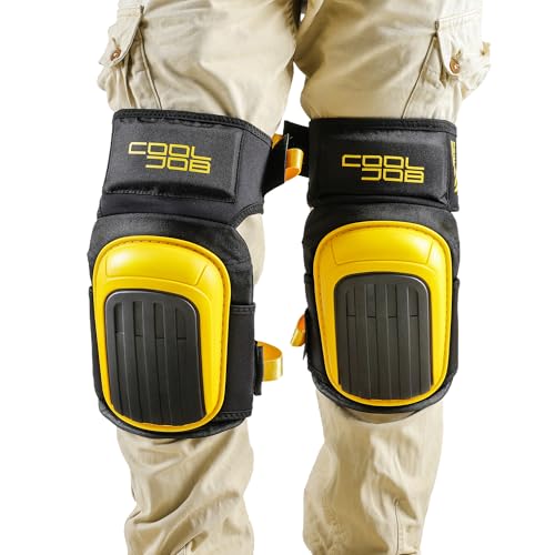 Gel & Foam Cushion Heavy-Duty Knee Pads w/ Adjustable Straps (Yellow)