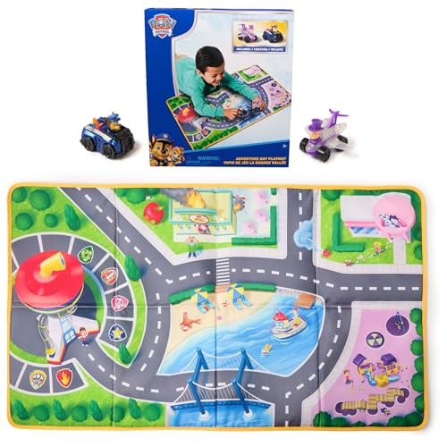 PAW Patrol Pup Squad Adventure Bay Playmat 33" w/ Chase & Humdinger Vehicles