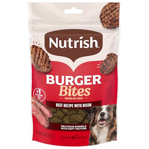 Nutrish Burger Bites Dog Treats 5-Count 5-Oz (Beef)