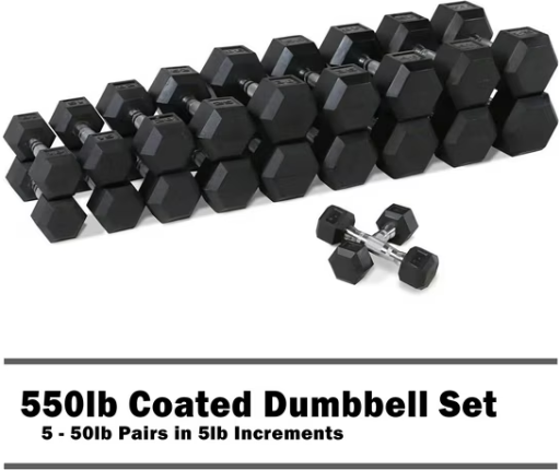 CAP 550lb Rubber Hex Dumbbell Set Deal