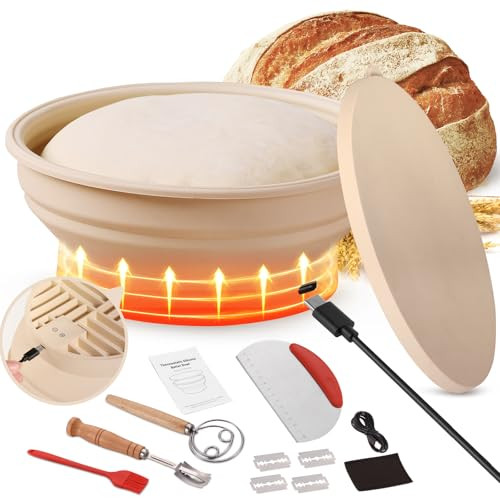 Heating Sourdough Bread Proofing Basket Set