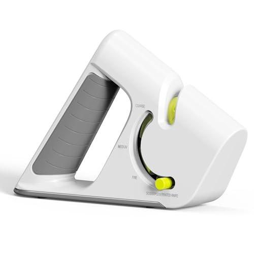 CAROTE 4-in-1 Knife Sharpener, Light Grey