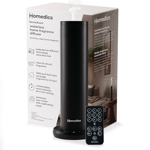 Homedics SereneScent Waterless Home Fragrance Diffuser (Black)