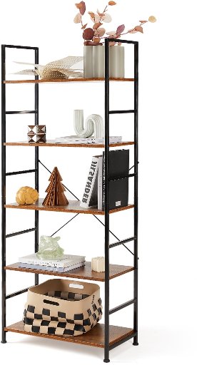 CONCETTA 5 Tier Bookshelf 11.81"D x 23.62"W x 62.2"H