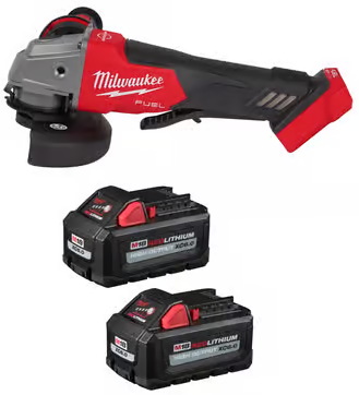 Milwaukee M18 FUEL Brushless 4-1/2 in Grinder w (2) 6Ah Battery Pack Bundle Deal