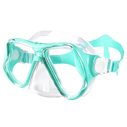 Keary Adult Swim Goggles w/ Nose Cover & 180° Clear View Single Lens (Green) Deal