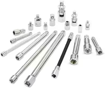 Husky 1/4 in., 3/8 in., 1/2 in. Drive Accessory Set (19-Piece)