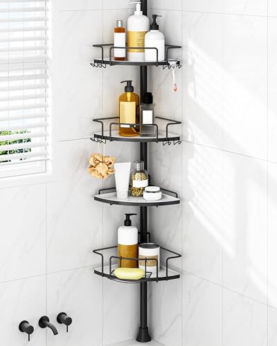 Rustproof 4-Tier Quick Setup Shower Pole Caddy