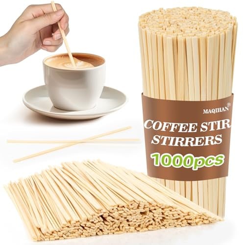 FS PRIME 1000pcs Bamboo Coffee Sip Stirrers