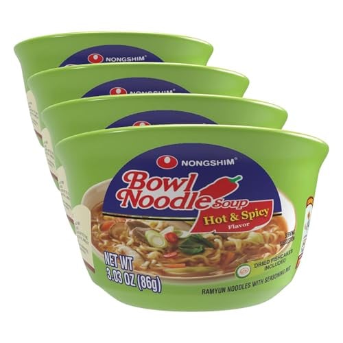Nongshim HOT & SPICY Noodle Soup (4-Pack)