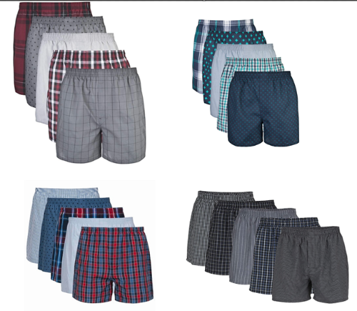 Gildan Men's Woven Boxers Underwear 5-Pack