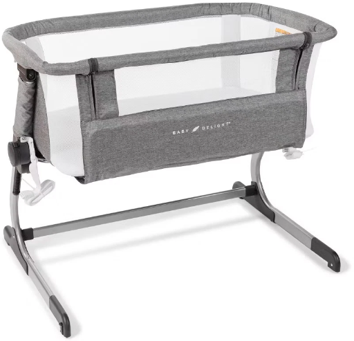 Baby Delight Beside Me Dreamer Adjustable Height Portable Bedside Bassinet (Gray)