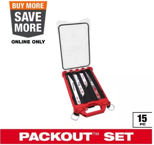 Milwaukee PACKOUT SAWZALL Reciprocating Saw Blade Set (15-Pack) Deal