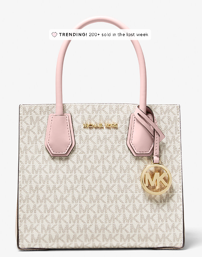 Michael Kors Mercer Medium Logo and Leather Accordion Crossbody Bag