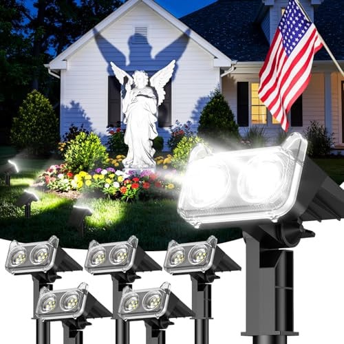 LETMY 1500mAh Outdoor Solar Lights 6-Pack (Cool White) Deal