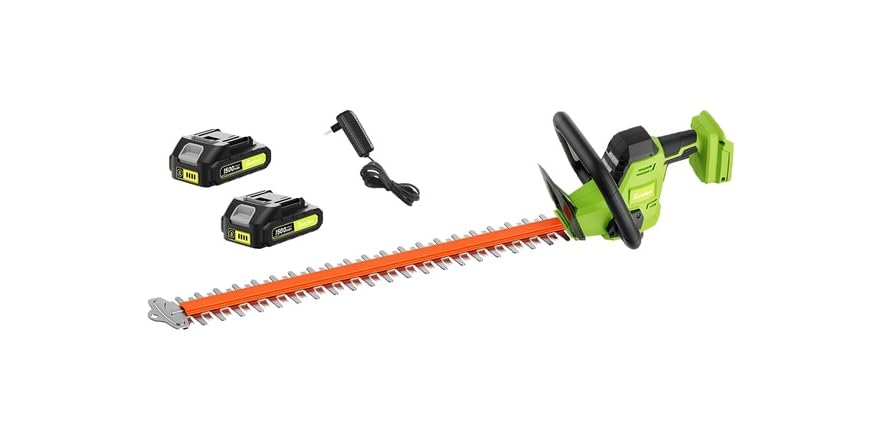 Sunchers 22" 20V Max Cordless Hedge Trimmer w/ 2 Batteries & Charger Deal