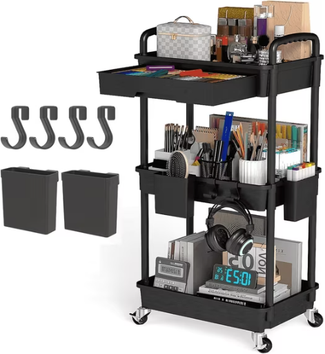 LLMRR 3-Tier Rolling Utility Cart with Drawer Deal