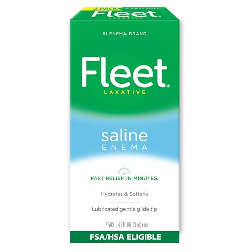2 Pack of Fleet Laxative Saline Enema for Adults, 4.5 Fl. Oz.