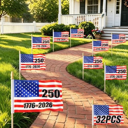 Small American Flags 32 Pack Deal