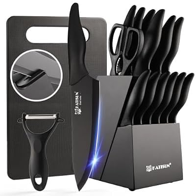 Katisun 16-Piece Kitchen Knife Block Set Deal