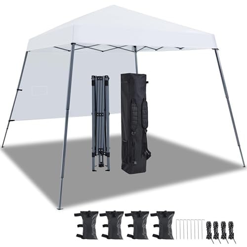 Yaheetech 10' x 10' Pop-Up Canopy Tent w/ Sidewall & Sandbags (Silver-Coated White) Deal