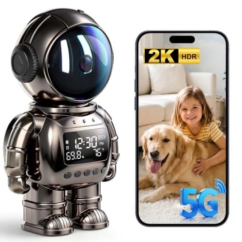 GBIUT Robot Alarm Clock Camera 2K HD 5G/2.4Ghz WiFi Deal