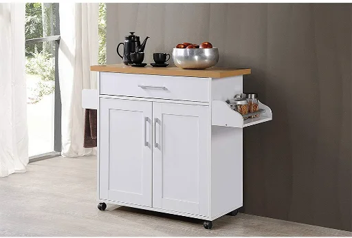 Charlton Home 43.7" Poneto Kitchen Cart (White)