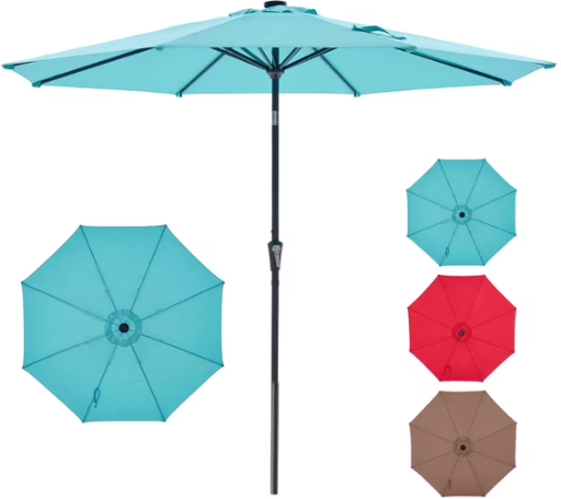 Gianna 10 ft Patio Umbrella w/ 32 LED Solar Lights Deal