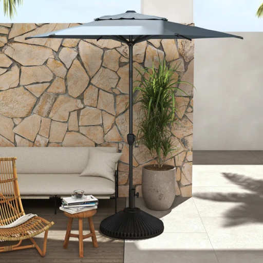 Abba Patio Lyon Market Umbrella with Crank Lift (Gray)