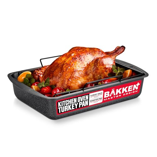 Bakken Nonstick Turkey Roasting Pan with Rack 17 x 13 inch
