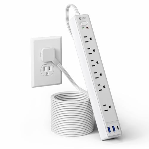 Surge Protector Power Strip 6 Outlets 3 USB Ports 10-Foot Cord