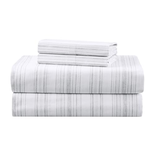 Comfort Spaces 3-Piece Twin Cotton Percale Sheet Set (Good Vibes Grey)
