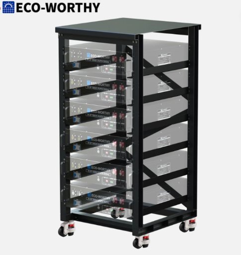 ECO-WORTHY 6-Tier 3U Server Rack for 48V 100Ah LiFePO4 Batteries