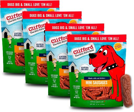 Clifford The Big Red Dog Mini Sausage Dog Treats 4-Pack 6-Oz