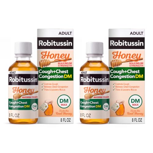 Robitussin Honey DM Maximum Strength Cough Medicine, 8 fl oz, 2-Pack