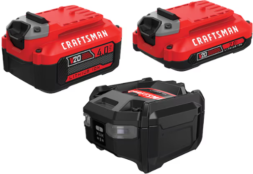 CRAFTSMAN V20 2-Pack Lithium-Ion Battery & Charger (4Ah & 2Ah) Deal