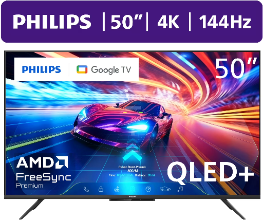 Philips 50" 144Hz QLED+ 4K UHD Google Gaming Smart TV