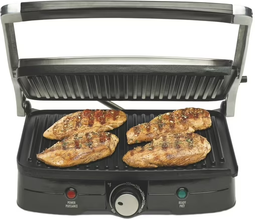 Hamilton Beach Indoor Grill and Panini Press 2-in-1 Nonstick Plates Deal