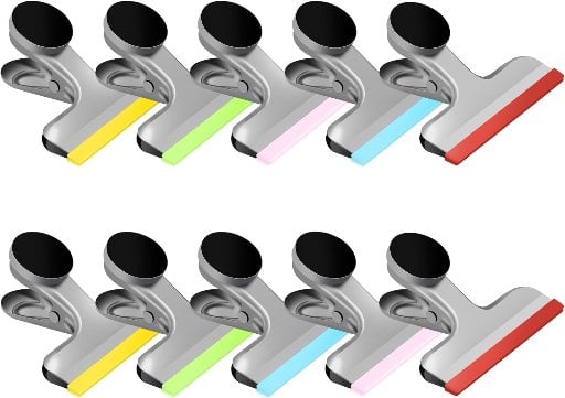 HOUSE AGAIN 10 Pack Stainless Steel Magnetic Clips