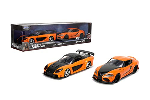 1:32 Scale Fast & Furious Han's Mazda RX-7 & Toyota GR Supra Die-Cast Car 2-Pack