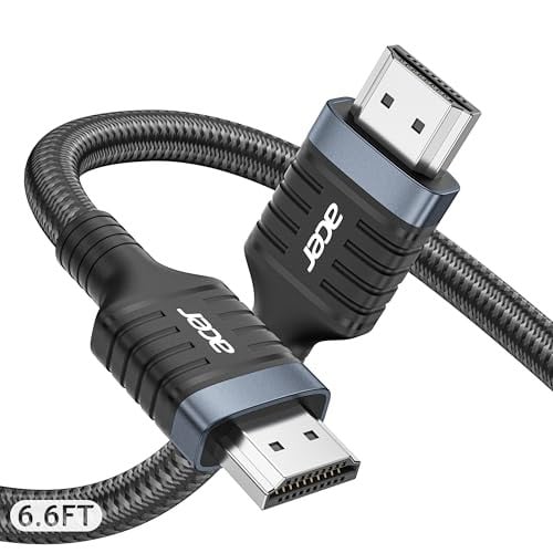 acer HDMI 2.1 Cable 6.6FT 8K@60Hz 4K@120Hz 48Gbps