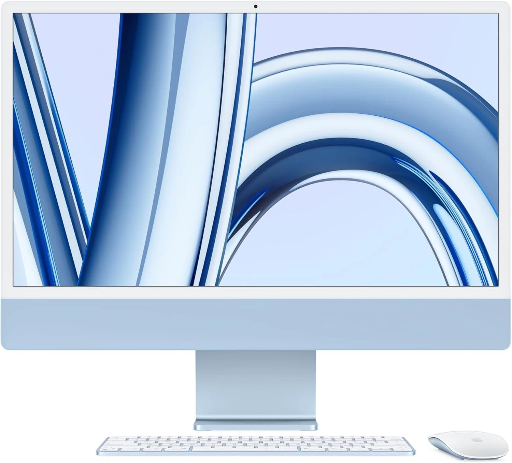 Refurbished Excellent: iMac 24'' Late 2023 - M3 8-Core CPU & 10-Core GPU - 8GB RAM - 512GB All-in-One Desktop (Blue)