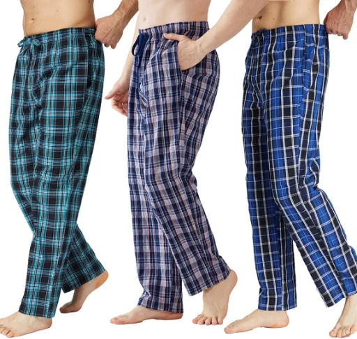 Onimisc Men's Cotton Pajama Pants 3-Pack Deal