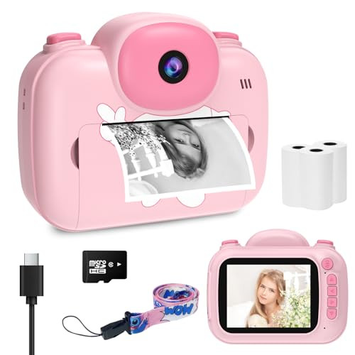 YosaToo Kids Instant Print Camera w/ 32GB microSD (Pink)