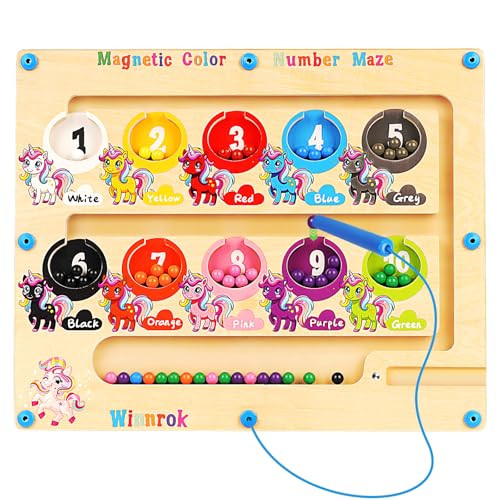 Magnetic Color and Number Maze Unicorn Toys