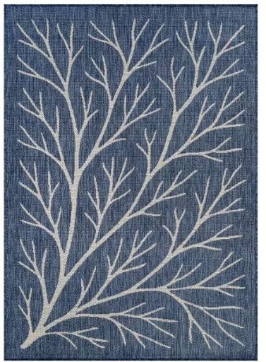 Beverly Rug Coral Branch Washable Indoor Outdoor Area Rug 9' x 12'