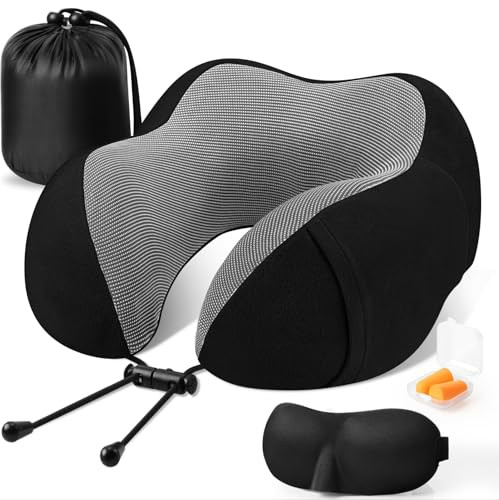 CloudBliss Travel Neck Pillow w/ Premium Memory Foam