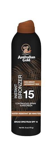 Australian Gold Continuous Spray Sunscreen with Bronzer SPF 15