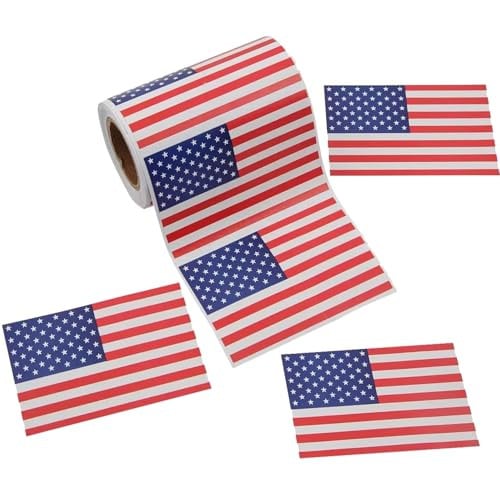 Fun Express Patriotic Red, White and Blue American Flag Sticker 100-Pack Deal